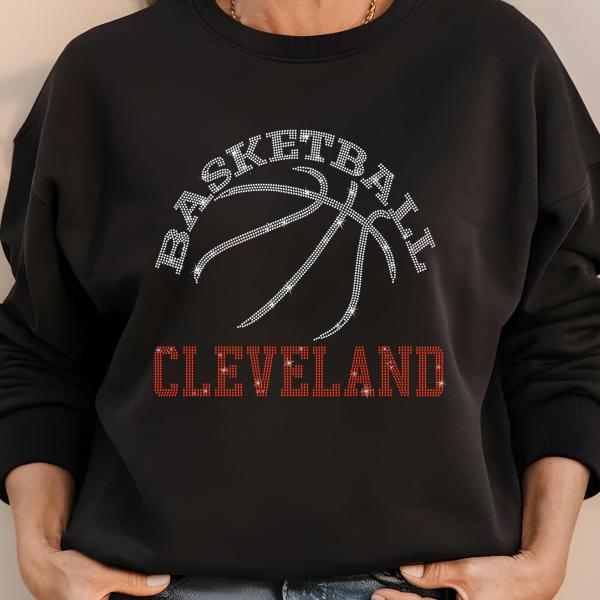 Cleveland Basketball Game Day Rhinestone Shirt, Mascot Shirt, Sports Matching Shirt, Best Father's Day Shirt Gift Ever, Basketball Love Gift
