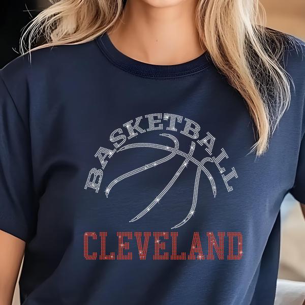 Cleveland Basketball Game Day Rhinestone Shirt, Mascot Shirt, Sports Matching Shirt, Best Father's Day Shirt Gift Ever, Basketball Love Gift