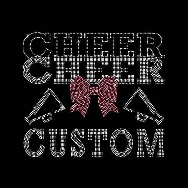 Custom Cheer Rhinestone Shirt, Custom Cheerleader Tee, Bling Cheer Mom, Custom Spirit Wear, Cheer Team Gift Shirt, Custom Cheer Name Shirt