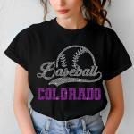 Colorado Baseball Rhinestone Shirt, Baseball Gift, Retro Sports Shirt, Game Day Tailgate Sport Shirt, Baseball Teams Favorite Fan T-shirt