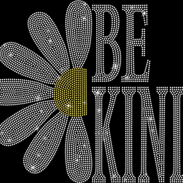 Be Kind With Daisy Rhinestone T-Shirt, Choose Kindness Sweatshirt, Motivational Outfit, Kind Loved Worthy Shirt, Counselor Shirt Gift