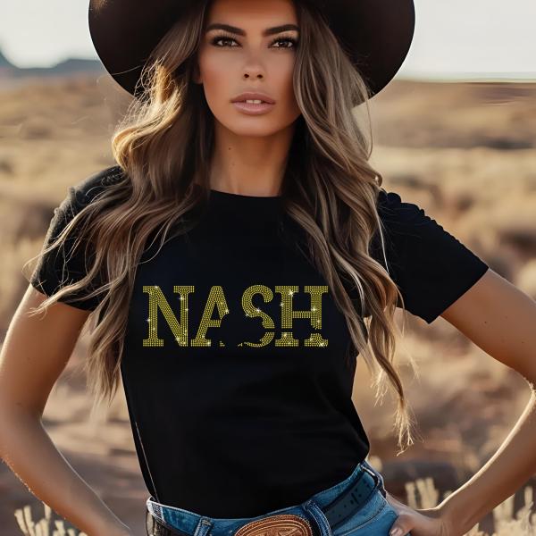 Nashville Rhinestone Shirt, Nashville Lovers Shirt, Music City Shirt, Ladies Nashville Shirt, Country Music Shirt, Nashville Tennessee