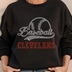 Cleveland Baseball Rhinestone Shirt, Gift for Baseball, Retro Sports Shirt, Game Day Tailgate Shirt, Baseball Teams Favorite Fan T-shirt
