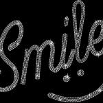 Aesthetic Smile Written Text and Emoji Rhinestone inspirational T-Shirt, Valentine's Day Gift for Darling, High-Quality Soft-Style Tee-Shirt