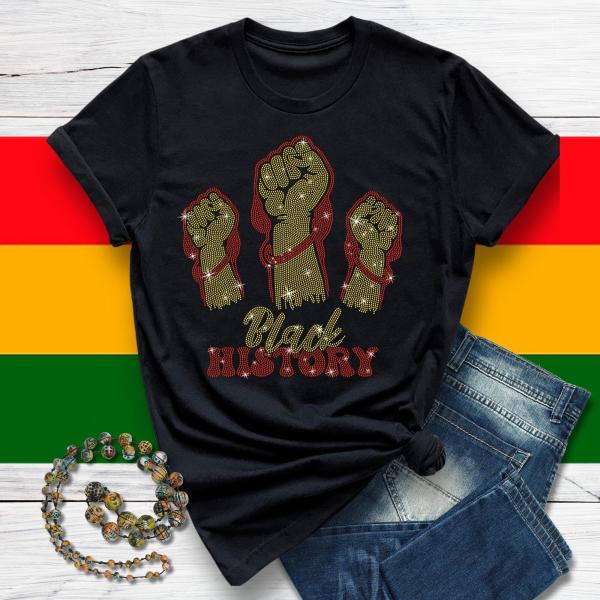 Sparkling Black History Punches Rhinestone T-Shirt, Black Lives Matter Punch Sweatshirt, Black Power Punches Shirt, Equal Rights Tee-Shirt