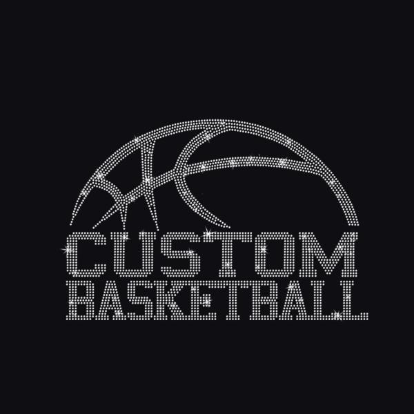 Custom Basketball Team Name Rhinestone Shirt, Personalized Sports Tee, Bling Basketball Mom, Custom Spirit Wear, Basketball Team Gift Shirt