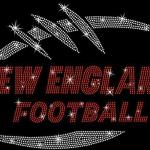 New England Game Day Rhinestone T-Shirt, Football Team Fans Gameday Athletic Tee Shirt, Unique Design Aesthetic Sports Cotton Shirt