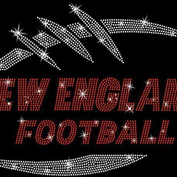 New England Game Day Rhinestone T-Shirt, Football Team Fans Gameday Athletic Tee Shirt, Unique Design Aesthetic Sports Cotton Shirt