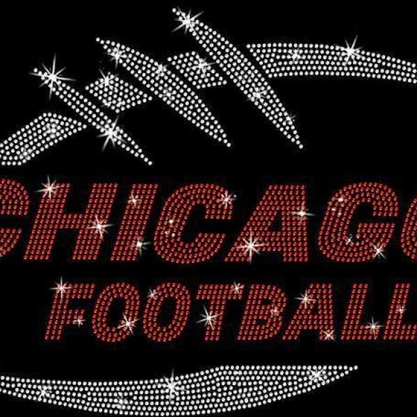 Chicago Game Day Rhinestone T-Shirt, Cute Football Gift, Retro Football Shirt, Tailgate Sport Apparel, Gift Shirt for Her or Him