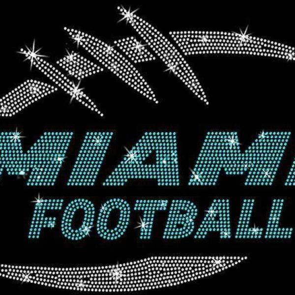 Miami Game Day Rhinestone T-Shirt, Football Lovers Season Shirt, Fans Tailgate Tee, Sunday Game Day Sweatshirt, Unisex Soft Cotton Shirt