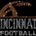 Cincinnati Rhinestone Sunday Football T-Shirt, Unique Design Favorite Football Fans Apparel, Football Mom Shirt,  Tailgating Game Day Shirt