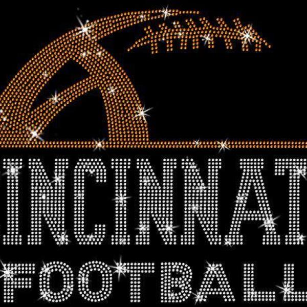 Cincinnati Rhinestone Sunday Football T-Shirt, Unique Design Favorite Football Fans Apparel, Football Mom Shirt,  Tailgating Game Day Shirt