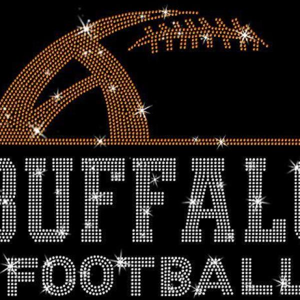 Buffalo Rhinestone Sunday Football T-Shirt, Football Season Favorite Shirt for Sports Lovers, Sports Outfit, Christmas Gift for Moms or Dads