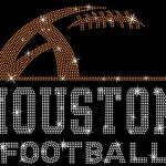 Houston Rhinestone Sunday Football T-Shirt, Football Fan Tailgate Game Shirt, Comfort Color Football Top Gift, Game Day Apparel