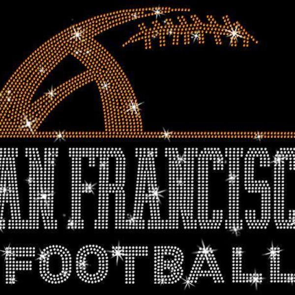 San Francisco Rhinestone Sunday Football T-Shirt, Team Mascot Shirt, Game Day Sports Apparel, Trendy Football Gift for Football Mama