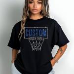 Personalized Basketball Team Rhinestone Shirt, Custom Sports Tee, Customizable Basketball Mom Shirt,  Basketball Gift Shirt, Basketball Fan