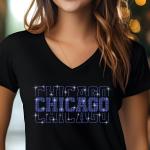 Chicago Rhinestone Football Shirt, Shine Bright and Show Your Team with This Stylish, High-Quality Design, Perfect for Game Days &Tailgates