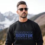 Houston Rhinestone Football Shirt, Shine Bright and Show Your Team with This Stylish, High-Quality Design, Perfect for Game Days & Tailgates