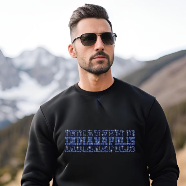 Indianapolis Rhinestone Football Shirt, Shine Bright and Show Your Team with This Stylish, Perfect for Game Days & Tailgates