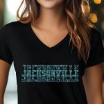 Jacksonville Rhinestone Football Shirt, Shine Bright and Show Your Team with This Stylish, Quality Design, Perfect for Game Days & Tailgates