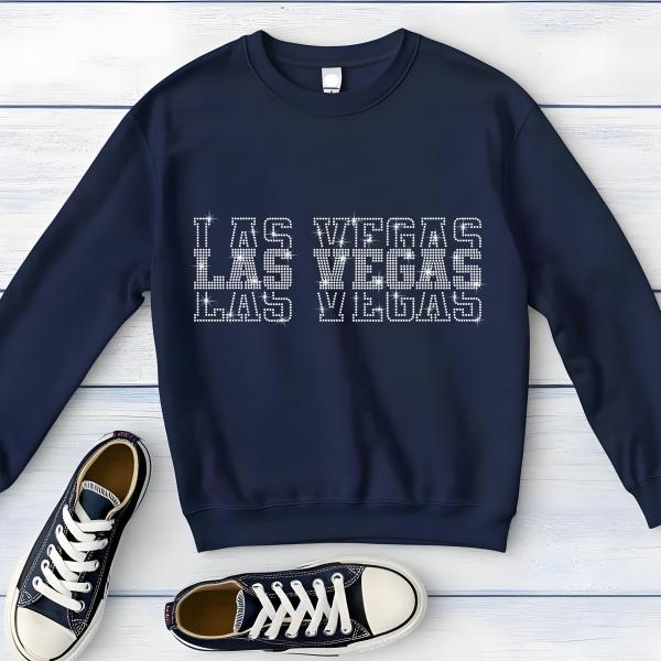Las Vegas Rhinestone Football Shirt, Shine Bright and Show Your Team with This Stylish, Quality Design, Perfect for Game Days & Tailgates