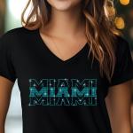 Miami Rhinestone Football Shirt, Shine Bright and Show Your Team with This Stylish, High-Quality Design, Perfect for Game Days & Tailgates