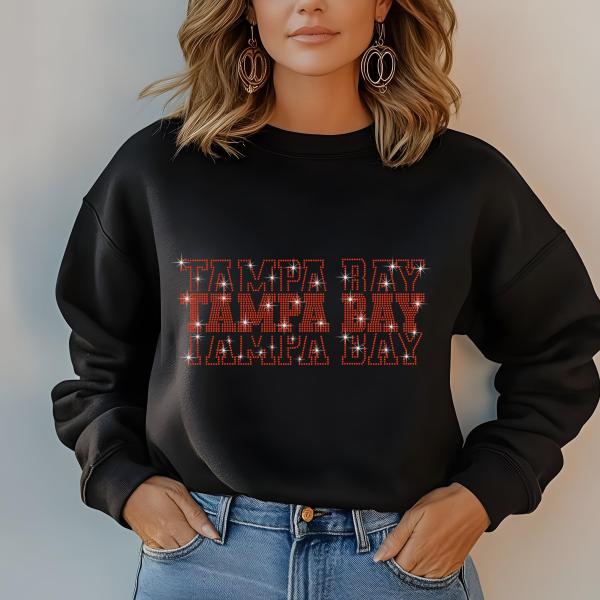 Tampa Bay Rhinestone Football Shirt, Shine Bright and Show Your Team with This Stylish, High-Quality Design, Perfect for Game Days&Tailgates