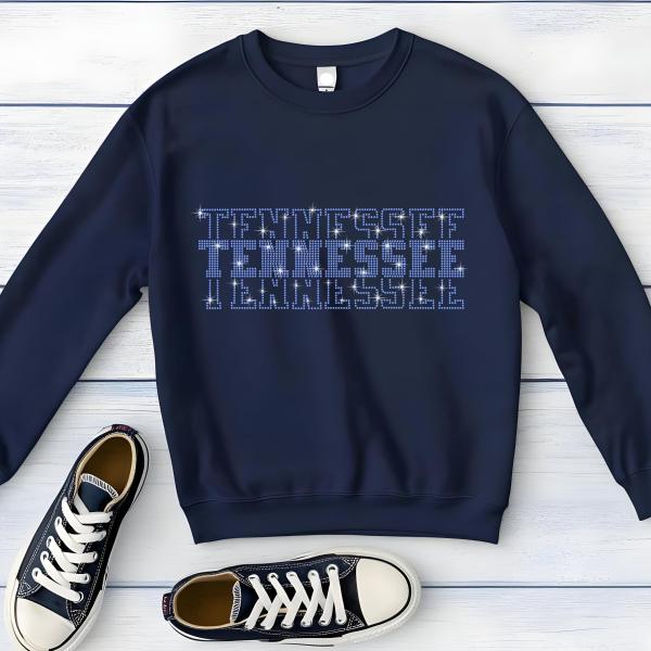 Tennessee Rhinestone Football Shirt, Shine Bright and Show Your Team with This Stylish, High-Quality Design, Perfect for Game Days&Tailgates