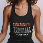 Cincinnati Rhinestone Football, Game Day, Football Fan Shirt, Bling Team Trendy Shirt, Glitter Sunday Fashion, Game Day Chic Shirt