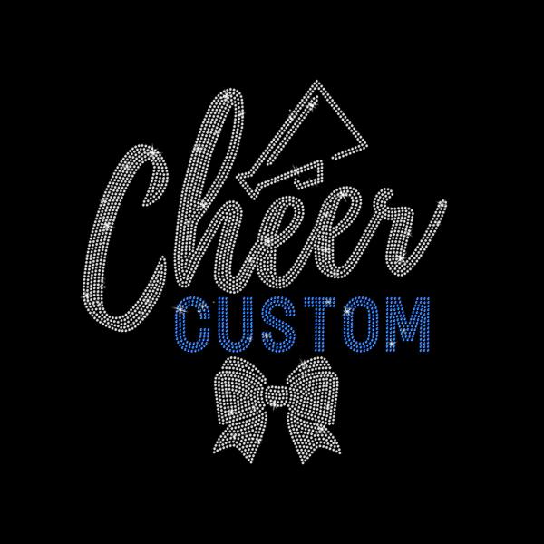 Personalized Cheer Name Rhinestone Shirt, Custom Sports Tee, Bling Cheer Mom, Custom Spirit Wear, Cheer Team Gift Shirt, Custom Cheer Shirt