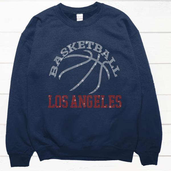 Los Angeles Basketball Game Day Rhinestone Shirt, Mascot Shirt, Sports Matching Shirt, Best Father's Day Shirt Gift, Basketball Love Gift