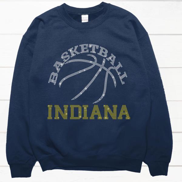 Indiana Basketball Game Day Rhinestone Shirt, Mascot Shirt, Sports Matching Shirt, Best Father's Day Shirt Gift Ever, Basketball Love Gift