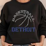 Detroit Basketball Game Day Rhinestone Shirt, Mascot Shirt, Sports Matching Shirt, Best Father's Day Shirt Gift Ever, Basketball Love Gift