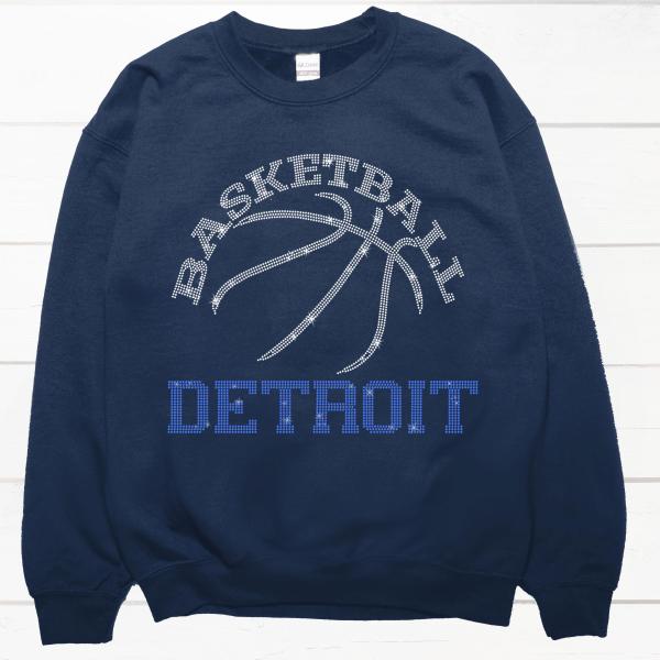 Detroit Basketball Game Day Rhinestone Shirt, Mascot Shirt, Sports Matching Shirt, Best Father's Day Shirt Gift Ever, Basketball Love Gift