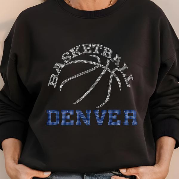Denver Basketball Game Day Rhinestone Shirt, Mascot Shirt, Sports Matching Shirt, Best Father's Day Shirt Gift Ever, Basketball Love Gift