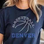 Denver Basketball Game Day Rhinestone Shirt, Mascot Shirt, Sports Matching Shirt, Best Father's Day Shirt Gift Ever, Basketball Love Gift