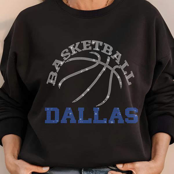Dallas Basketball Game Day Rhinestone Shirt, Mascot Shirt, Sports Matching Shirt, Best Father's Day Shirt Gift Ever, Basketball Love Gift
