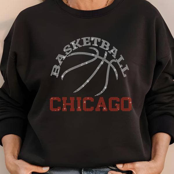 Chicago Basketball Game Day Rhinestone Shirt, Mascot Shirt, Sports Matching Shirt, Best Father's Day Shirt Gift Ever, Basketball Love Gift
