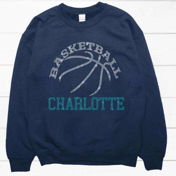 Charlotte Basketball Game Day Rhinestone Shirt, Mascot Shirt, Sports Matching Shirt, Best Father's Day Shirt Gift Ever, Basketball Love Gift