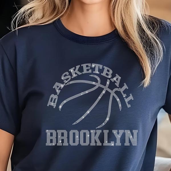 Brooklyn Basketball Game Day Rhinestone Shirt, Mascot Shirt, Sports Matching Shirt, Best Father's Day Shirt Gift Ever, Basketball Lover Gift