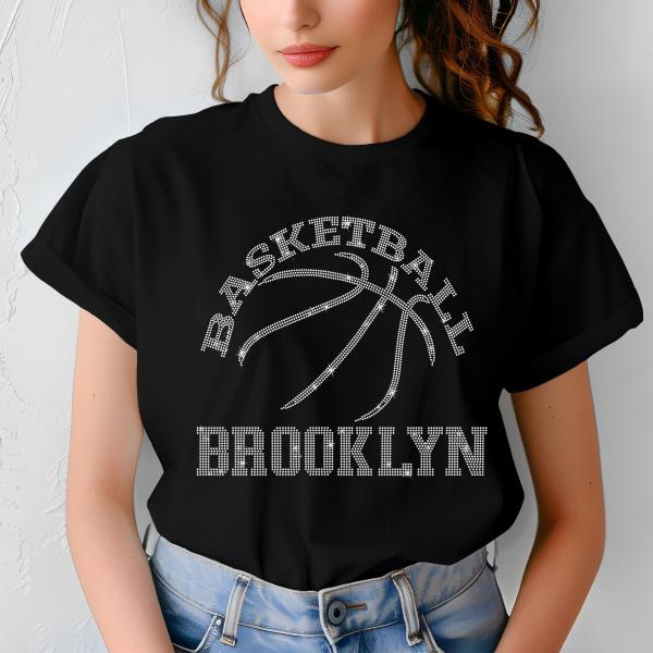 Brooklyn Basketball Game Day Rhinestone Shirt, Mascot Shirt, Sports Matching Shirt, Best Father's Day Shirt Gift Ever, Basketball Lover Gift