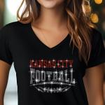 Kansas City Football Rhinestone Shirt – Sparkling Fan Apparel, Stylish T-shirt, Sweatshirt, Hoodie, V-Neck, Perfect for Game Day &Team Pride