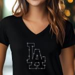 Los Angeles Rhinestone T-Shirt – Sparkling LA Name Design, Perfect for City Lovers and Fans