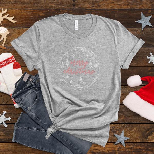 Merry Christmas Ornamets! Celebrate with Fun Xmas T-Shirt, Perfect Gift for Family & Friends, Gift for Noel, Unique Design Santa Hat Shirt
