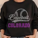 Colorado Baseball Rhinestone Shirt, Baseball Gift, Retro Sports Shirt, Game Day Tailgate Sport Shirt, Baseball Teams Favorite Fan T-shirt