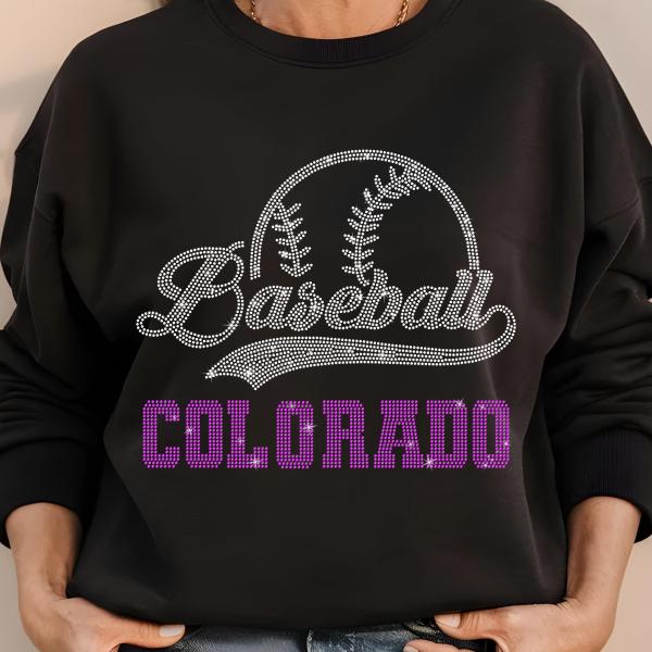 Colorado Baseball Rhinestone Shirt, Baseball Gift, Retro Sports Shirt, Game Day Tailgate Sport Shirt, Baseball Teams Favorite Fan T-shirt