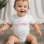 Custom Baby Rhinestone Onesies: Personalize Their Name with Stunning Rhinestone, High Quality Luxury looking Bling Bling Rhinestone.