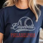 Philadelphia Baseball Rhinestone Shirt, Gift for Baseball, Retro Sports Shirt, Game Day Tailgate Shirt, Baseball Teams Favorite Fan T-shirt