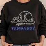 Tampa Bay Baseball Rhinestone Shirt, Gift for Baseball, Retro Sports Shirt, Game Day Tailgate Shirt, Baseball Teams Favorite Fan T-shirt
