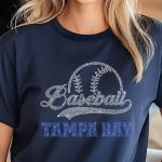 Tampa Bay Baseball Rhinestone Shirt, Gift for Baseball, Retro Sports Shirt, Game Day Tailgate Shirt, Baseball Teams Favorite Fan T-shirt